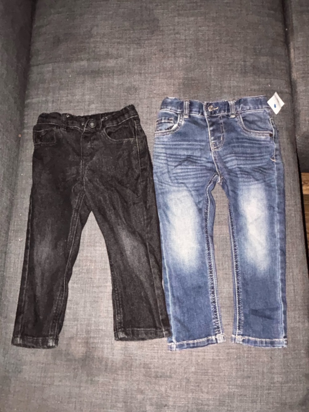 Kids Denim and Black Jeans Bottoms - Blue & Black